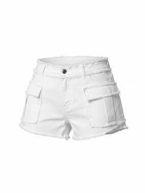 NWT Frayed Waist White Cargo Shorts